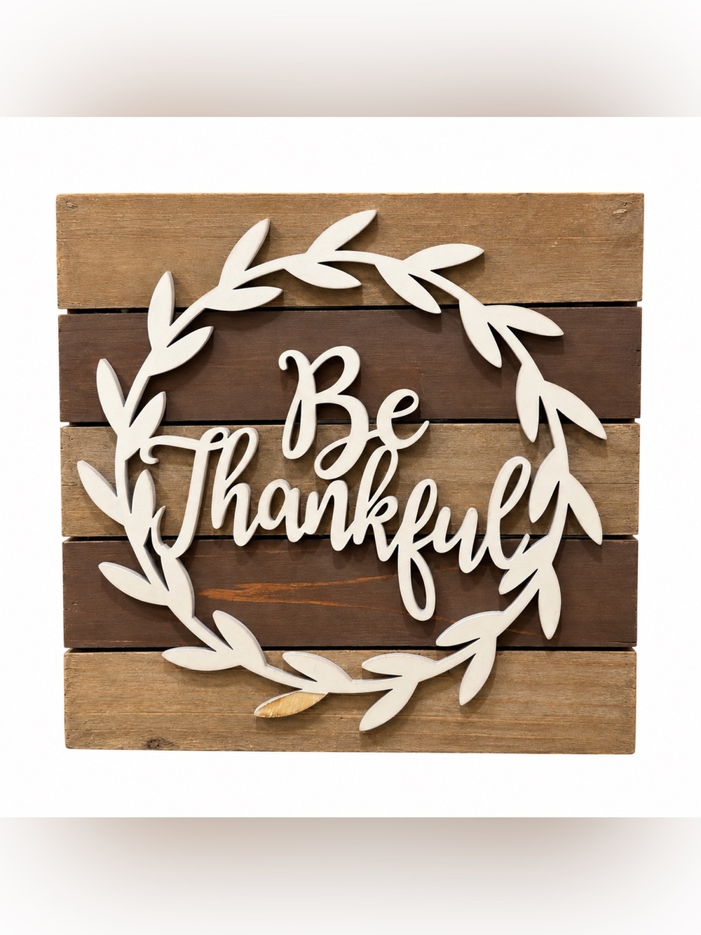 Rustic “Be Thankful” Wooden Farmhouse Wall Sign Thanksgiving Fall Decor